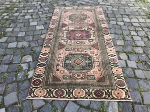 Turkish Antique rug Bohemian Area rug Oushak rug Vintage Rug Handmade Wool rug - Picture 1 of 12