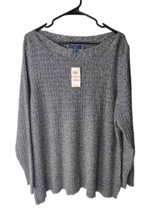 Karen Scott Womens Sz 2X Gray Speckled Sweater Pullover Long Sleeve Top NWT - Picture 1 of 6