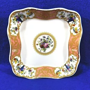 Andrea by Sadek Collection Trinket Dish Sevres Square Pink Florals - Picture 1 of 5