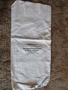 CANVAS BANK BAG "1ST ANNAPOLIS BANK & TRUST "   "SIZE 27"x13"   #14 - Picture 1 of 3