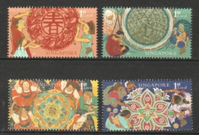 CINGAPURA 2022 FESTIVAIS CELEBRAÇÃO FERIADOS COMP. CONJUNTO DE 4 SELOS EM PERFEITO ESTADO, SEM MARCA DE CHARNEIRA - Imagem 1 de 3