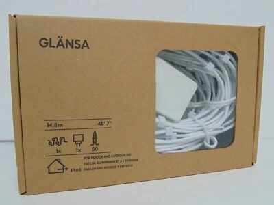 IKEA GLANSA String Lights with Plug-in x 50 Lights ~ 14.8 meters ~ NEW - Image 1 of 2