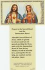 *Holy Card~"Prayer To The Sacred Heart & The Immaculate Heart" (HC27-S1}