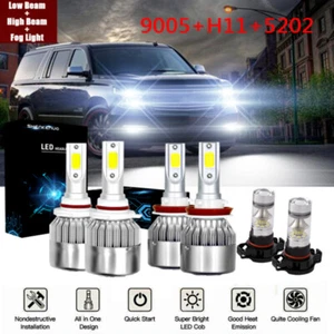 For GMC Sierra 1500 2500 HD 2007-2013 LED High Low Headlight Fog Light Bulbs - Picture 1 of 12