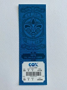 Boleto 2010 New Jersey Nets at New Orleans Hornets 1/8/10 - Imagen 1 de 1