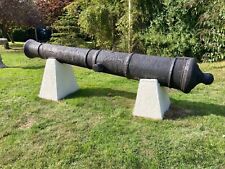 Rare 18th Century British Cannon with Royal Crest antique military garden statue