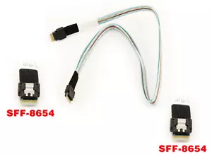 Cordon Minisas SFF-8654 For SFF-8654 - SAS 4.0 - Armored - Length 50cm - Picture 1 of 1