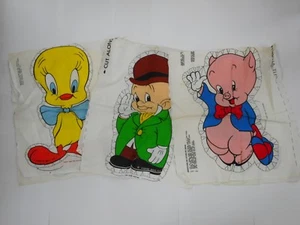 THREE VINTAGE WARNER BROS PILLOW PATTERNS / PORKY PIG TWEETY BIRD ELMER FUDD   - Picture 1 of 8