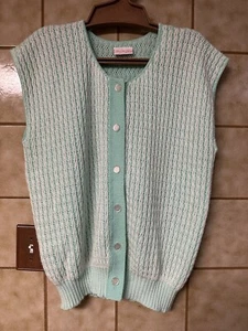 Ananda Bliss Retro Boho Cottagecore Grandma Teacher Knit Vest, Made USA, Sz 2X - Picture 1 of 10