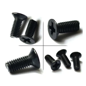 M2 M2.5 M3 M4 M5 M6 Black Steel Phillips Countersunk Flat Head Screws Bolts - Picture 1 of 12