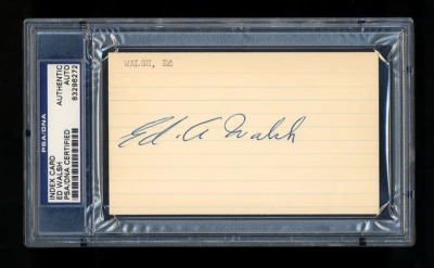 ED WALSH SIGNED INDEX CARD MINT PSA/DNA SLABBED HOF WHITE SOX AUTOGRAPHED - Image 1 of 2