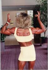 FEMALE BODYBUILDER 80's 90's FOUND PHOTO Color MUSCLE WOMAN Portrait EN 16 18 W