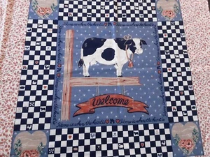 Fabric 2 Farm Animals Pillow Or Quilt Panel 17 L X 22 W Multicolor - Picture 1 of 3