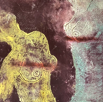 Figura Abstracta Litografía LGBT Arte Gay Mujer Queer Lesbiana Años 70 22x27" Niñas Mujeres Foto 1 de 4