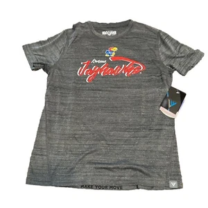 Level Wear Junior Girls NCAA Kansas Jayhawks Shirt, Grey, Medium - Picture 1 of 3