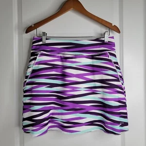 NWT ANNIKA Size Small CUTTER & BUCK Purple, Teal White Striped Persistence Skort - Picture 1 of 6
