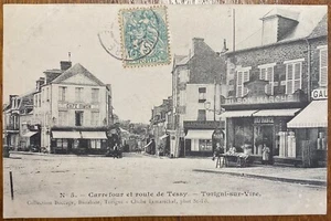 CARTE POSTALE ANCIENNE TORIGNI-SUR-VIRE CARREFOUR ET ROUTE DE TESSY  (CPA 4) - Picture 1 of 2
