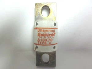 * SHAWMUT AMPTRAP FUSE A13X70 TYPE 4 70AMP. 130V. YF-346 - Picture 1 of 2