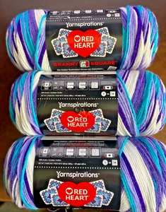 Red Heart All in One Granny Square Soft White Amethyst 3 Pack of 250g Yarn - Picture 1 of 10