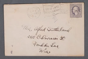 MayfairStamps US 1918 Illinois Great Lakes Receiving Ship to Fond du Lac WI Nava - Picture 1 of 2
