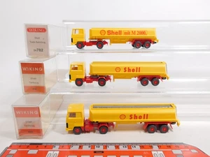 3x wiking H0 1:87 Camion Cisterna Ford Shell: 802+24 782 Molto Bene / Mint + Box - Foto 1 di 3