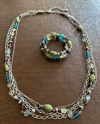 Pulsera y collar Premier Designs Costa Rica multicolor tono plata Foto 1 de 4