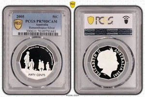Australia 2005 Remembrance 50c Silver Proof PCGS PR70DCAM Eq Top Pop #1441 - Picture 1 of 1