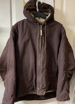 Vtg  Schmidt Workwear Jacket Active Sherpa Lined Brown 2XL Ladies 22/24 Hoodie  - Image 1 of 4