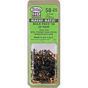Kadee 58-25 HO #58 Magne-Matic Metal Couplers - Medium Centerset Shank - Picture 1 of 1