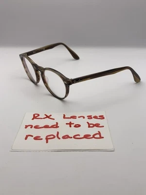 Monturas de gafas redondas Ray-Ban RB5283 5139 a rayas Havana 49-21 145 acetato Foto 1 de 4