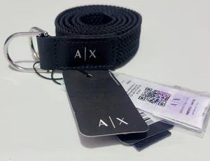 New Armani Exchange AX Mens  Made In Italy Woven  logo   buckle  belt - Picture 1 of 5