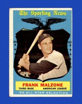 1959 Topps Set-Break No558 Фрэнк Малзон Как НИЗКОКАЧЕСТВЕННЫЙ (сгибающийся) *GMCARDS* - Изображение 1 из 2