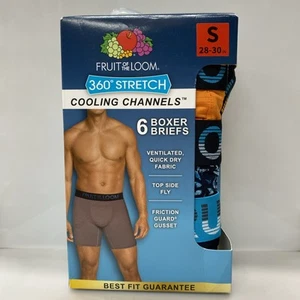 Fruit Of The Loom 360 Stretch Cooling Channels 6 Boxer Briefs Size S- New.(70.1) - Picture 1 of 3