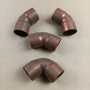 (Lotto di 4) Gomito sudato in rame 1-1/2" x 1-1/2" (3) lungo 45 gradi (1) 90 gradi - Foto 1 di 4