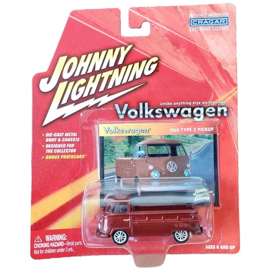 Литой под давлением пикап Volkswagen тип 2 1966 Johnny Lightning 1:64 с фотокарточкой - Изображение 1 из 4