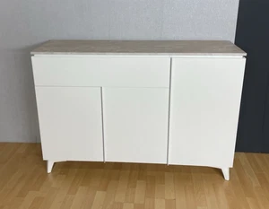Kommode Sideboard Anrichte Sandstein weiß Schubkasten Steinoptik Bertrix 133cm - Bild 1 von 7