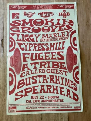 Póster Smokin Grooves 1996 Ziggy Cypress Hill Tribe Called Quest SACTO ORIGINAL Foto 1 de 2