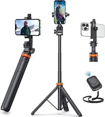 Newest iPhone Tripod Stand, EUCOS 62" Phone Tripod&Selfie Stick with Remote Shut - Image 1 of 4