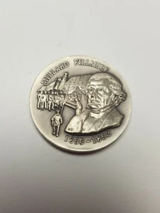 1972 WITTNAUER STERLING SILVER 40mm ART ROUND MEDAL Millard Fillmore - Picture 1 of 2