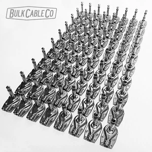 Paquete de 80 - Juego de conectores de panqueques de ángulo recto de 1/4" - conector de parche plano - enchufe de cable - Imagen 1 de 12