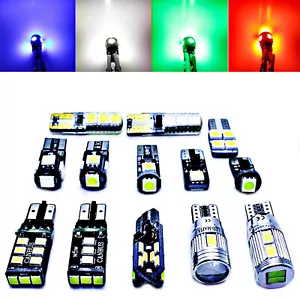 2x 10x LED T10 Set - W5W Car Bulbs Interior Reserve Light VW BMW red white blue - Picture 1 of 11