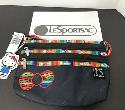 Hello Kitty LeSportsac RE-HK QUINN Shoulder Bag SDGs Black New - Image 1 of 4