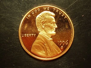 1996-S UNC PROOF LINCOLN MEMORIAL CENT #1 - Picture 1 of 2