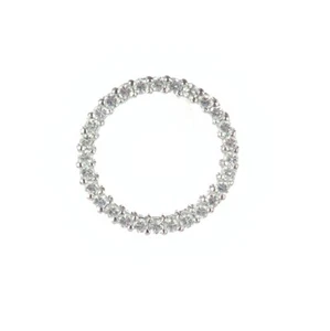 Solid 925 Sterling Silver Sparkly Substantial Circle of Life Pendant 26mm, 1" - Picture 1 of 5
