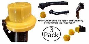 3-Pack BLITZ Yellow Spout Caps only fits SelfVenting nozzle 900302 900094 900092 - Picture 1 of 11