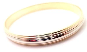 Rare! Cartier 18k Tricolor Gold Slip-On Bangle Bracelet 1990 - Picture 1 of 10