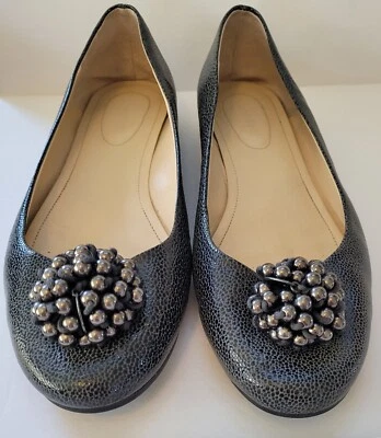 Calvin Klein Mackenzi Reptile Flats w/Cluster Bead Womens Sz 9M Foto 1 de 4