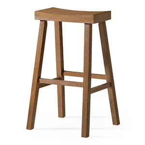 Maven Lane Wooden Rustic Aesthetic Kitchen Bar Stool, Antiqued Finish (Used) - Picture 1 of 6