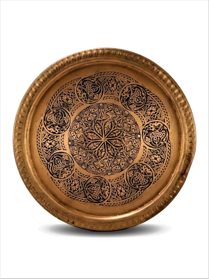 4 Kinds of Turkish Handmade Copper Serving Tray,Kitchen Utilities,Ottoman Tray, - Image 1 of 4