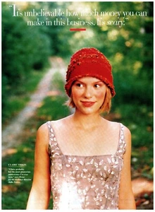 Claire Danes Pinup Cute Sexy Dress Red Hat Money Quote magazine CLIPPING photo - Picture 1 of 1